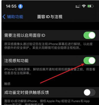 兴平苹果14维修网点分享iPhone14注视感知功能有什么用 